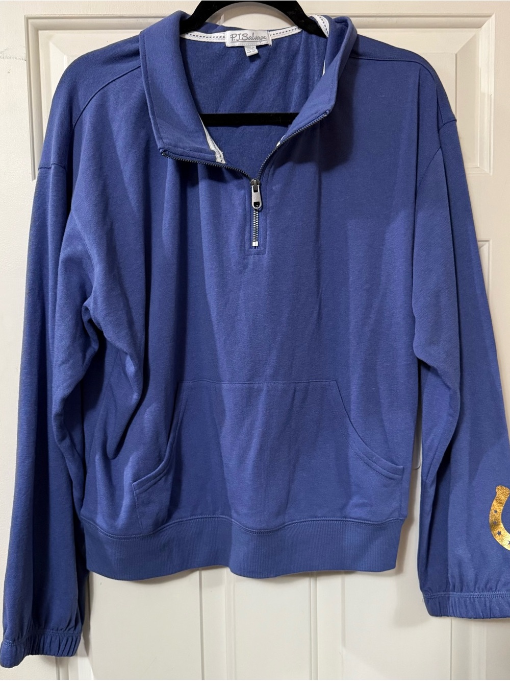 PJ Salvage Women’s Half-Zip Pullover Sweater - Blue